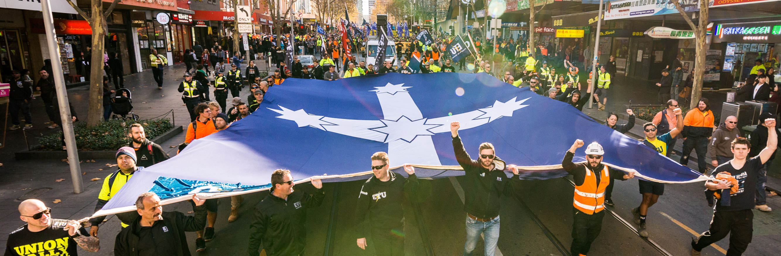 Eureka Southern Cross Flag Rally CFMEU Victoria Tasmania   180206 Eureka Flag Southern Cross Rally 